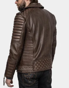 rust brown biker jacket for men