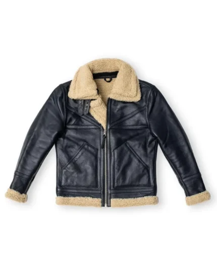 Grimshaw Black leather jacket for men