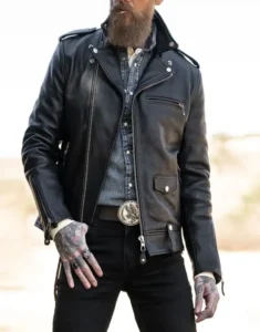 Widowmaker Black bomber Leather Jacket for Men