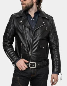 belvedere black leather jacket for boys