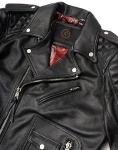 Belvedere Black Leather Jacket for Men