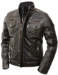 Belvedere Brown Leather Jacket for boys