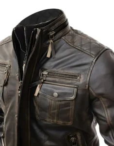 Men’s Genuine Lambskin biker Leather Jacket -Pure Lambskin Leather