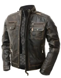 Males Genuine Lambskin biker Leather Jacket -Pure Lambskin Leather