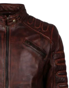 Brown Motorcycle Genuine Leather Jacket for Men