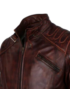 Brown Motorcycle Leather Jacket for Men