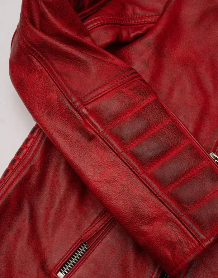 Belvedere Red Leather Jacket for Men