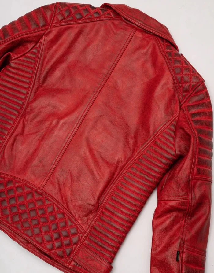 Belvedere Red Leather Jacket for Male