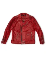 Belvedere Red Leather Jacket for Men