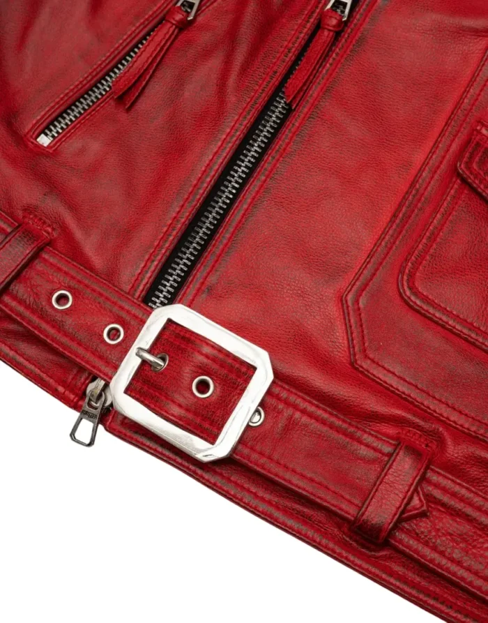 Belvedere Red biker Jacket for Men