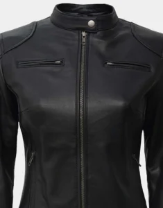 Black & Brown Motorcycle Lambskin Leather Jacket by Gloss leather