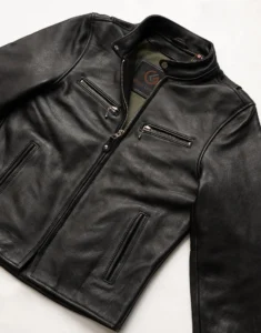 Daytona Black Biker Leather Jacket by Gloss Leather