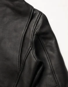 Daytona Black Biker Leather Jacket by Gloss Leather for male