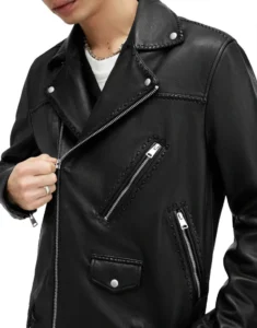 Whipstitch Leather Jacket for women