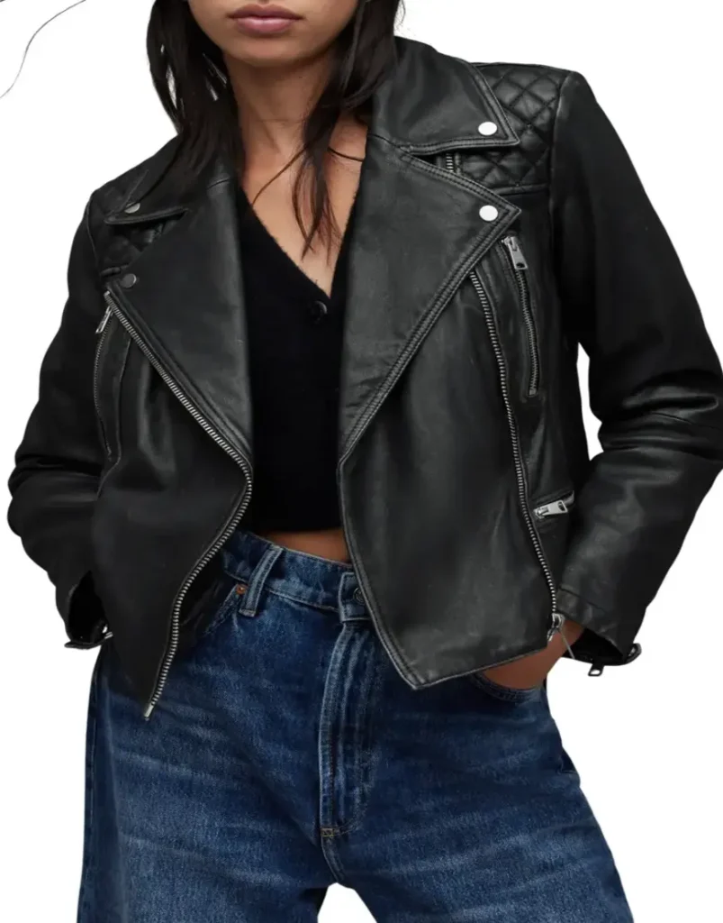 Whipstitch Leather Jacket for female