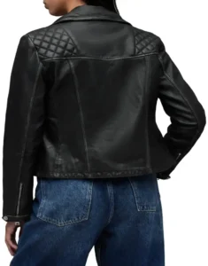 Cargo Distressed Leather Jacket