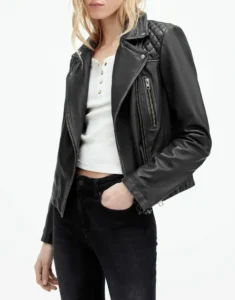 Cargo Distressed Leather biker Jacket