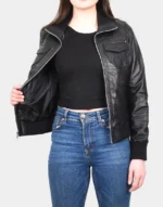 Black Bomber Classic Leather Jacket