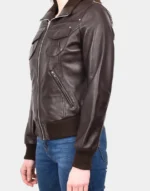 DR514 Women’s Leather Classic Bomber Jacket by gl