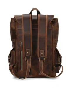 Leather Travel Backpack - Brown for women