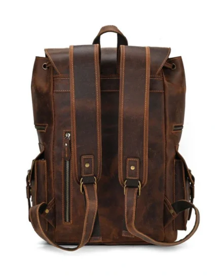 Leather Travel Backpack - Brown for women