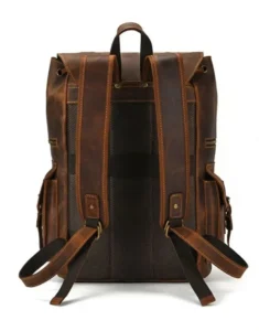 Leather Travel Backpack - Brown for male