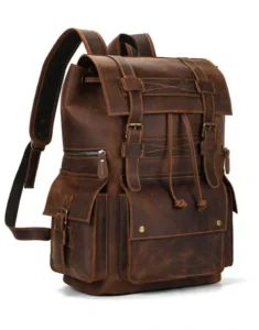 brown Leather Travel Backpack