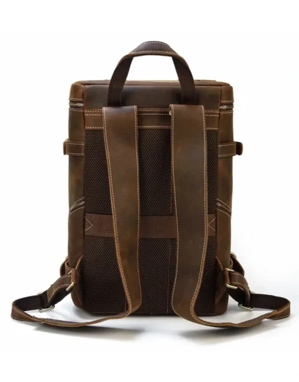 genuine Leather Backpack brown color by Gloss Leather for male