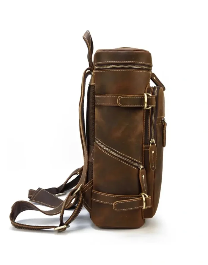 Stylish Leather Backpack brown color by Gloss Leather for men