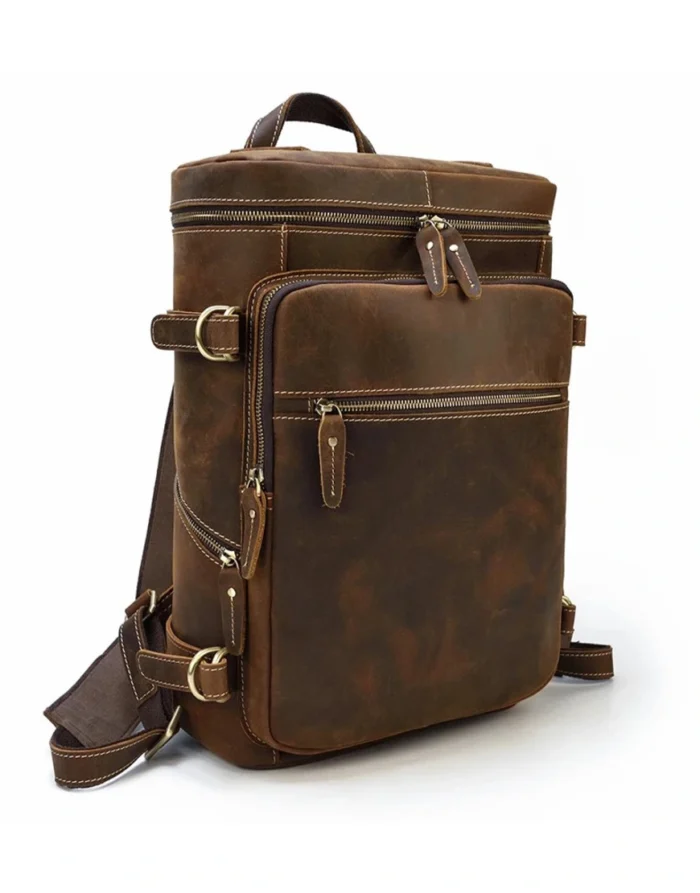 Stylish Leather Backpack brown color by Gloss Leather for women