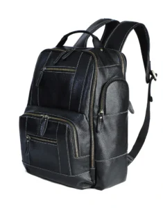 Leather Bag with Multiple Compartments for male