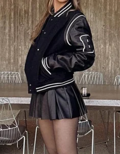 Boda Varsity Leather Jacket by Gloss leather for girls