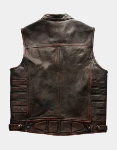 Motorcycle Rivets Genuine Leather Vest