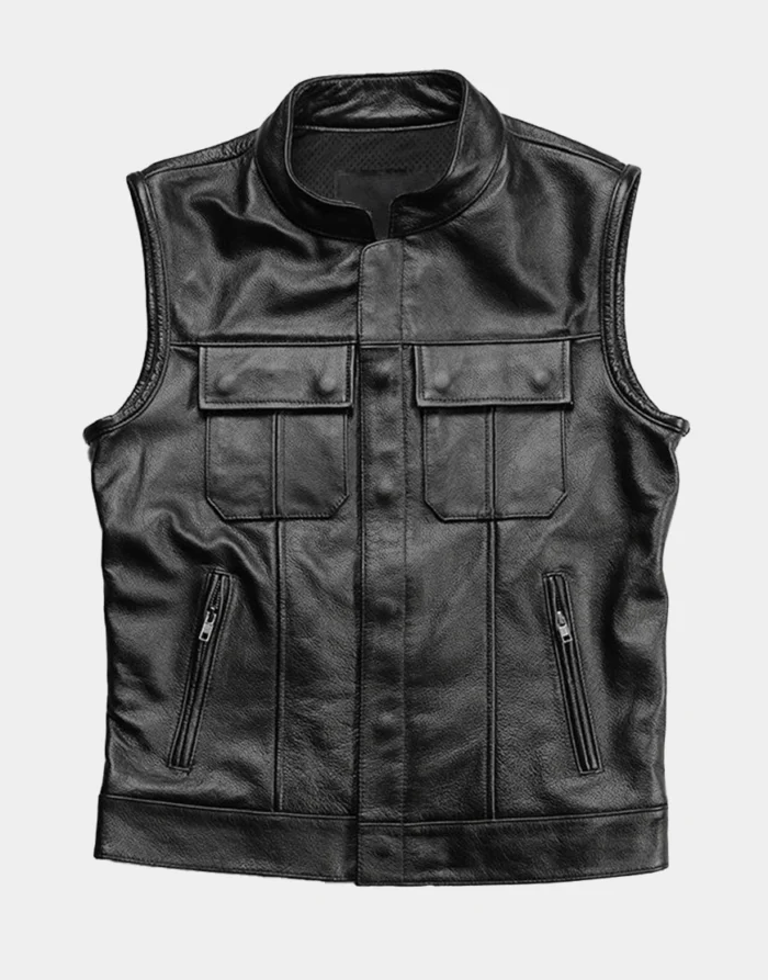 SOA Motorcycle Genuine Leather Vest by GL for male