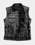 SOA Motorcycle Genuine Leather Vest by GL for men