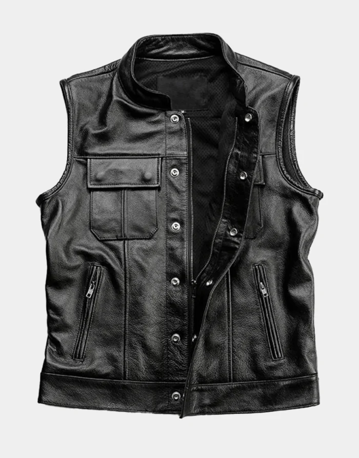 SOA Motorcycle Genuine Leather Vest by GL for men