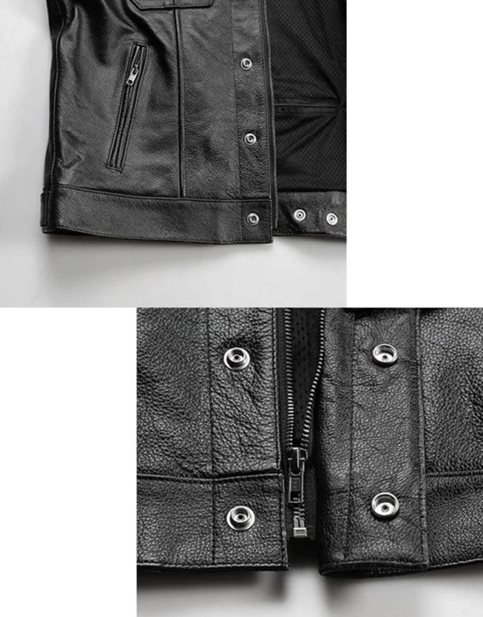 SOA Motorcycle Genuine Leather Vest For Men
