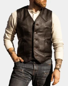 High Noon Leather Vest by GL for boys