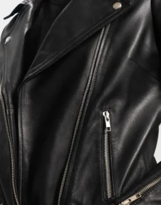 Gloss Leather's Rumy Black Leather Biker Jacket for women