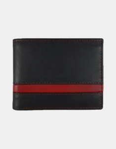 Classic Black and red leather Wallet for male