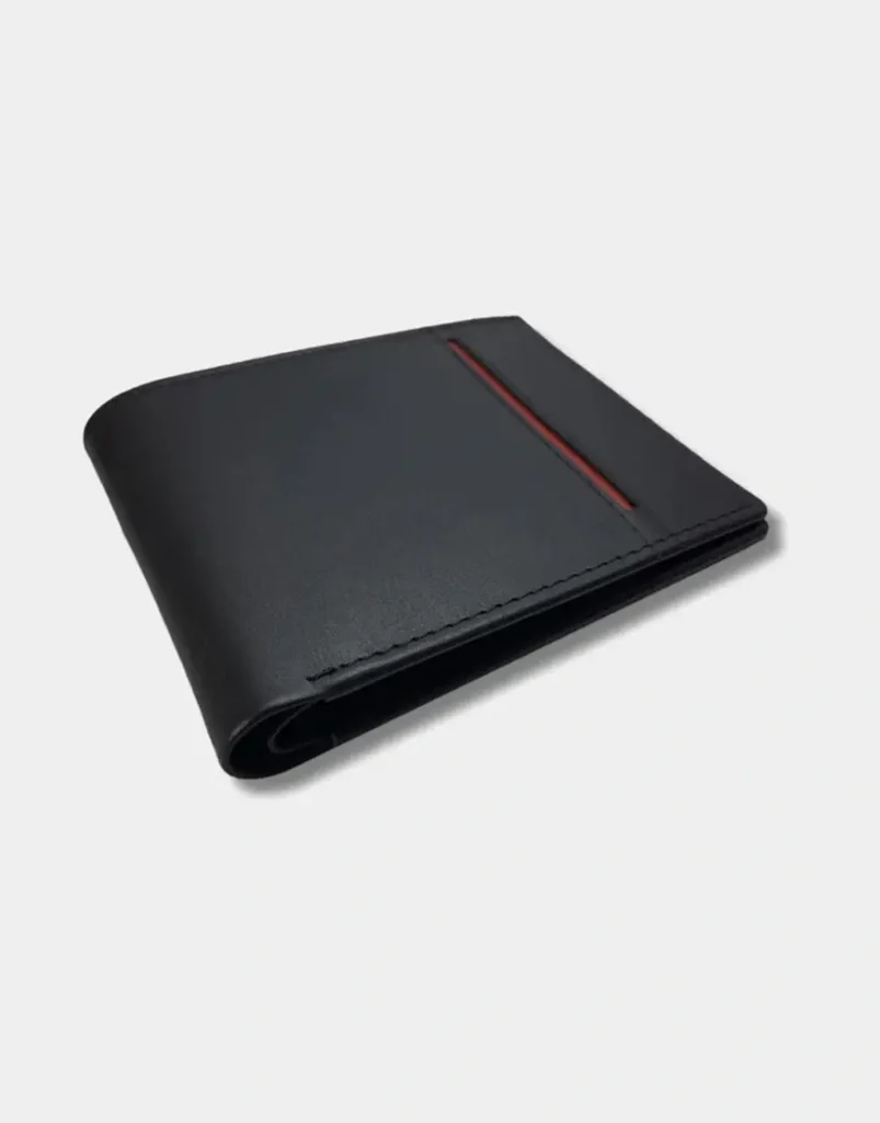 Gloss leather's Deft Black & Red Wallet for boys