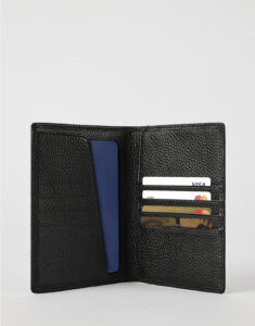 Luxe Leather Passport Wallet Black for female