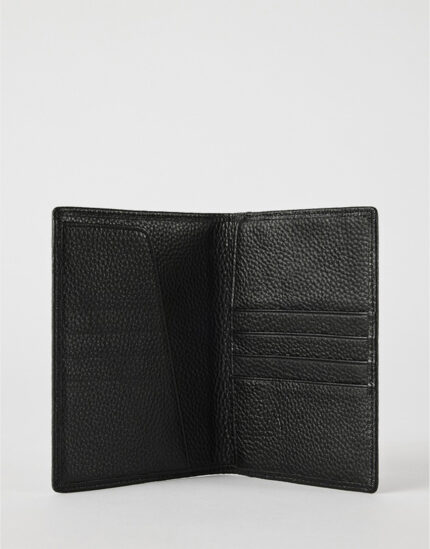 Luxe Leather Passport Wallet Black