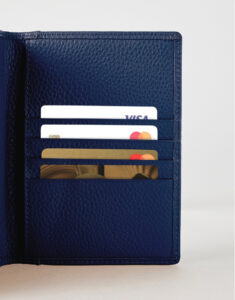 Navy Blue Luxe Leather Passport Wallet by Gloss Leather for female