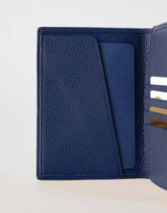 Navy Blue Luxe Leather Passport Wallet by Gloss Leather for male