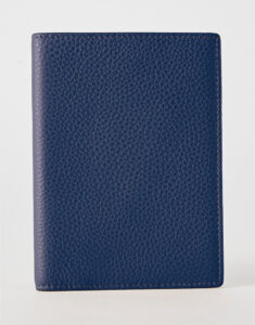 Navy Blue Luxe Leather Passport Wallet by Gloss Leather for women