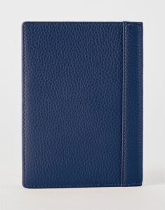 Navy Blue Luxe Leather Passport Wallet by Gloss Leather for men