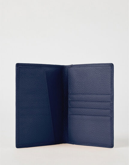 Navy Blue Luxe Leather Passport Wallet by Gloss Leather