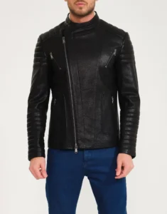 Male Black Leather Jacket by Gloss Leather