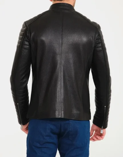 Men Black motorbike Jacket by Gloss Leather